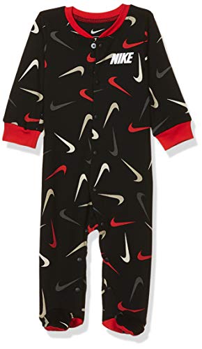 Nike Baby Boy Footed Coverall (Black(56G112-023)/Red, 6 Months)