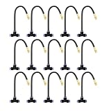 15個真鍮ミストノズルティー、8インチビルトインホース付き、360°回転調節可能なウォーターミスターノズルスレッドスプレーガーデン散水システム用