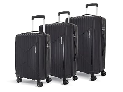 KAMILIANT by American Tourister Savvy|Trolley Bag Set of 3 (55+70+80 cms) for Travel| Hard Case Polypropylene (PP) Suitcase|360° 8-Wheel Spinner Luggage Trolley|Combination Lock|Black