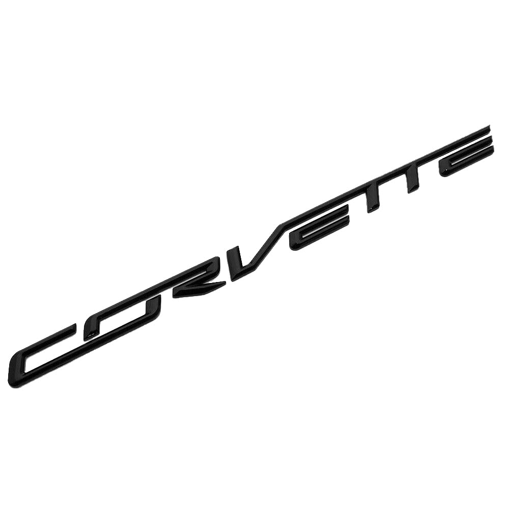 1Pc Corvette Rear Trunk Bumper Letters Emblem 3D Badge Replacement for 2014-2019 Corvette C7 (Gloss Black)