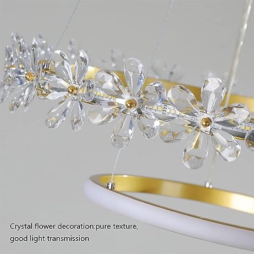 Lustre Suspension Cristal LED Variable, éclairage parfait pour grande table