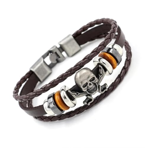 Bracelet homme tête de mort rétro - Idée cadeau tendance bijou en perles pour lui