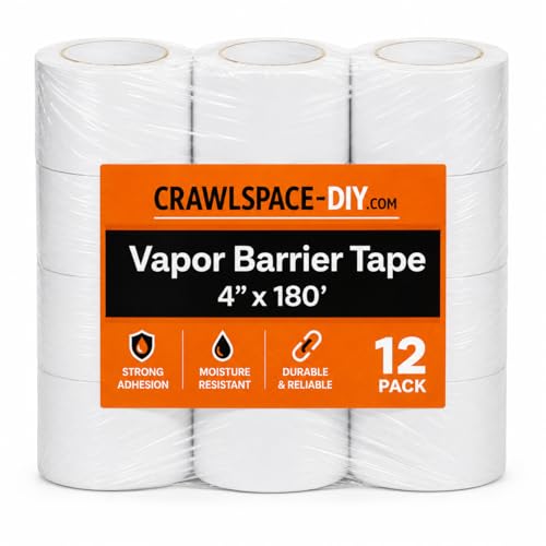 Crawl Space DIY Vapor Barrier Tape, 4" x 180' (12mm) PE Tape