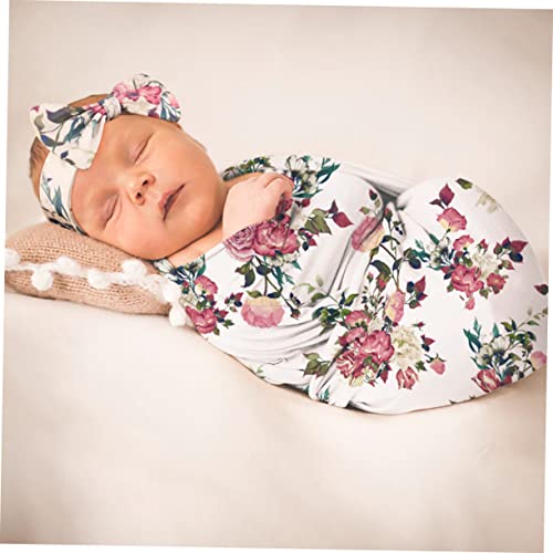 HAPINARY 1 Set/2 Stks Haarband Wrap Hoofdbanden Voor Peuters Peuter Slaapzak Pasgeboren Hoofdband Baby Dekens Pasgeboren Inbakeren Deken Nerborn Strik Band Baby Fotografie Prop Polyester - Afbeelding 5