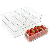 NGOSUET 7 Stück Kühlschrank Organizer Set, 2 Größe Fridge Organizer Kühlschrankboxen, Kühlschrank Aufbewahrungsboxen Transparent für Küche, Schränke, Schublade
