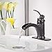 Homevacious Waterfall Bathroom Faucet Oil Rubbed Bronze Single Handle Black Bath Tub Lavatory Sink Vanity Basin Faucets One Hole Lever Mixer Tap Deck Mount Brass Commercial Supply Hose Lead-Free