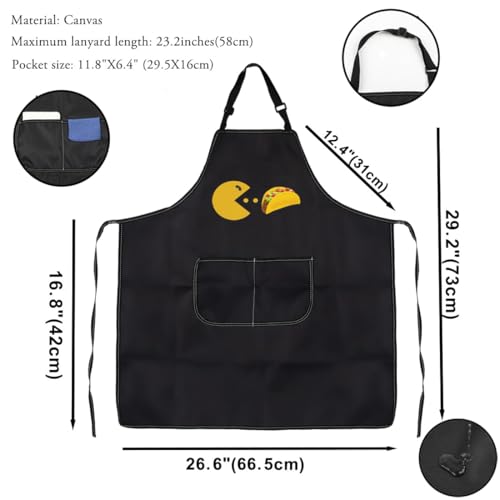 VAMSII Taco Apron Taco Lover Gifts Taco Theme Adjustable Apron With Pockets I’m Just Here for The Taco Themed Gift (Tacos A 4.0)