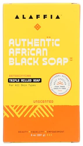 Alaffia Soap Bar Triple Milled Authentic Afrcn Blk Unsntd 8 Ounce