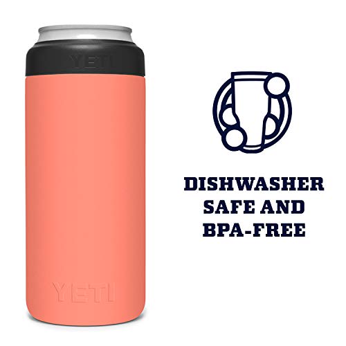 Image of YETI Rambler 12 oz. Colster Slim Can Insulator for the Slim Hard Seltzer Cans, Coral