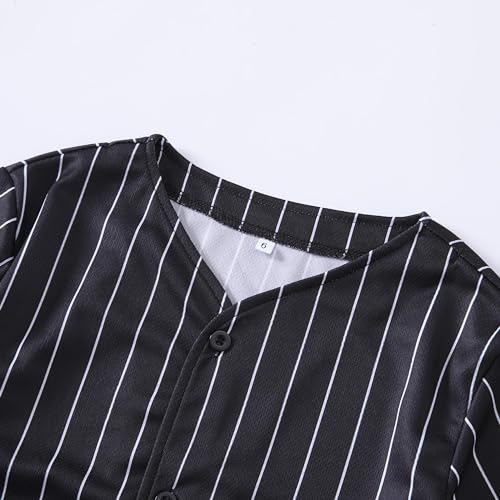 Image of Yuji Itadori Toddler Boys Baseball Pants Set Striped Sport Shorts Set Kids Button Down Shirts Elastic Waist Pants