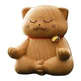 【Décoration intérieure】 : Idéale pour embellir votre intérieur, cette charmante statue de chat en bois apporte chaleur et fantaisie aux salons, aux armoires, aux meubles TV ou à tout autre espace nécessitant une touche artistique.