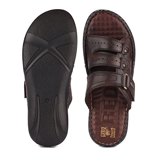 Image of Red Chief Leather Casual Slippers for Men's | Extra Soft Leather and Comfortable | Slippers for Men Quite Long-Lasting and Light in Weight | Slip-On Slippers