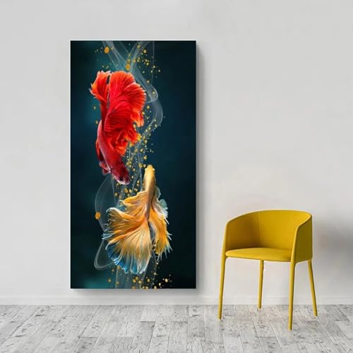 Affiche poisson doré coloré grand format pour la décoration du salon moderne