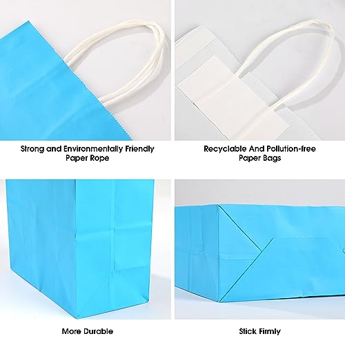 Image of XPCARE 60Pcs Paper Gift Bags 6.3x3.15x8.66'' Kraft Paper Party Favor Bags | Bulk Rainbow Goodie Bags Small Gift Bags with Handles for Kids Birthday Baby Shower Crafts Wedding Party Supplies