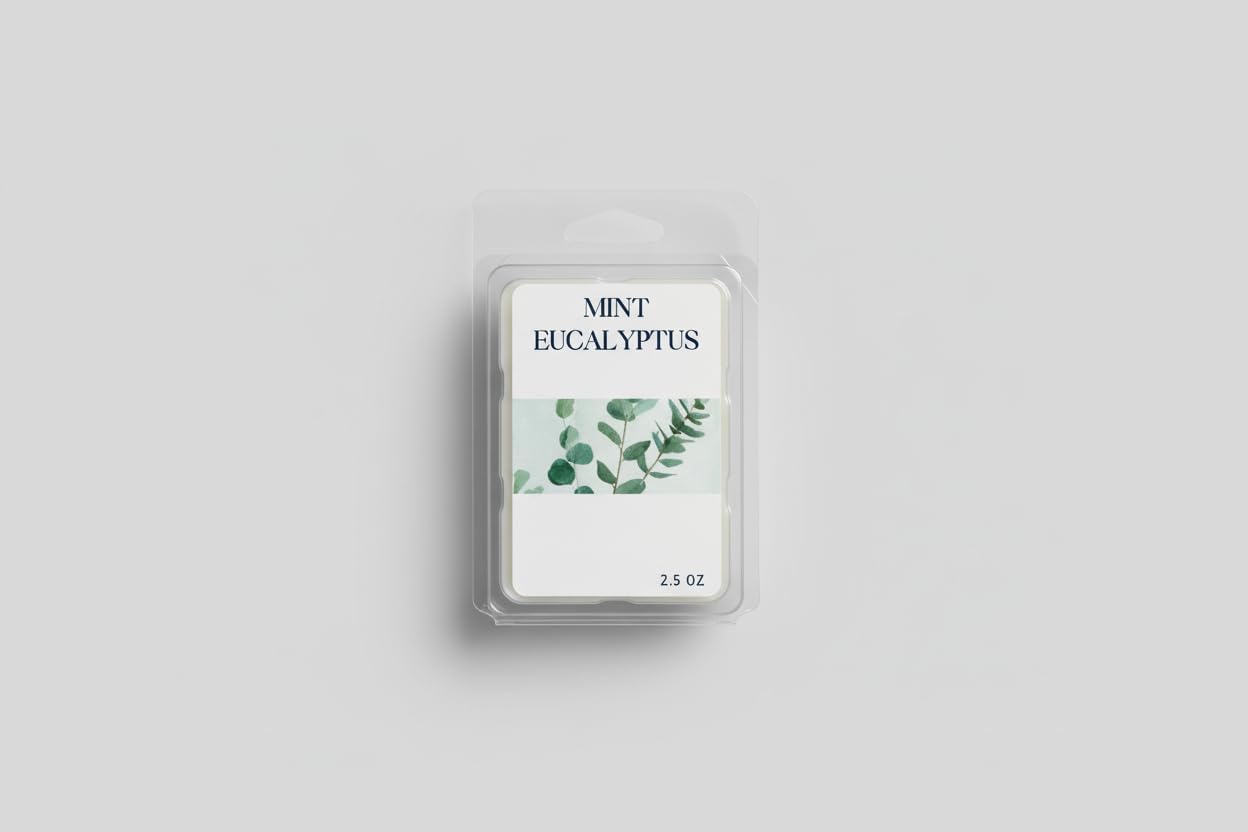 Mint Eucalyptus Soy Wax Melts - 2.5 oz Highly Scented Wax Cubes for Warmer, Long Lasting Home Fragrance, 6 Cubes