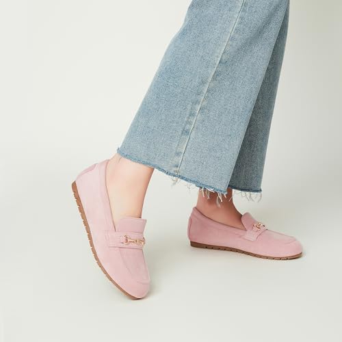 Image of BGSTGUDS Women's Wide Loafers Shoes Cute Dressy Shoes Ladies Comfort Slip Ons Work Shoes