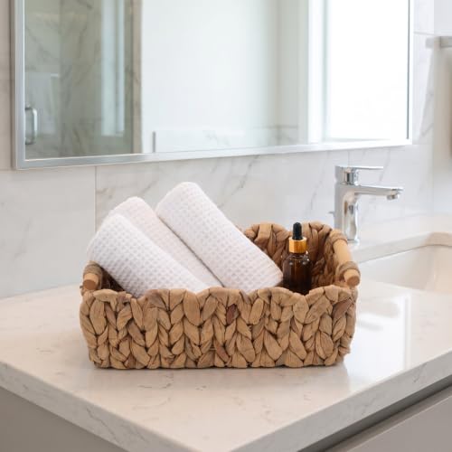 Panier en jacinthe d'eau YARNOW 30x14 cm pour rangement de toilettes - 7