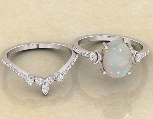 Natural Fire Opal Ring Oval Gemstone in 925 Sterling Silver, Handmade Statement Jewelry for Women, October Birthstone Promise or Engagement Ring 8x10mm 1.50 Carat