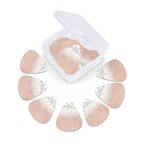 Pack de 12 médiators en marbre rose doré pour guitare électrique Guitare acoustique Diverses guitares - Les Beatles, Paul McCartney, John Lennon, RIngo Starr, George Harrison Pack de 12 médiators en marbre rose doré pour guitare électrique Guitare acoustique Diverses guitares – Image 6
