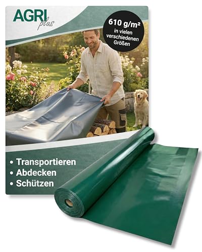 AGRI Plus Holzabdeckplane 610 g/m² I 1,5 x 10 m auf Rolle I wasserdichte, Frost- & UV-beständige Gewebeplane I Reißfest, robust & langlebig I Ideal für Brennholz, Garten & BAU
