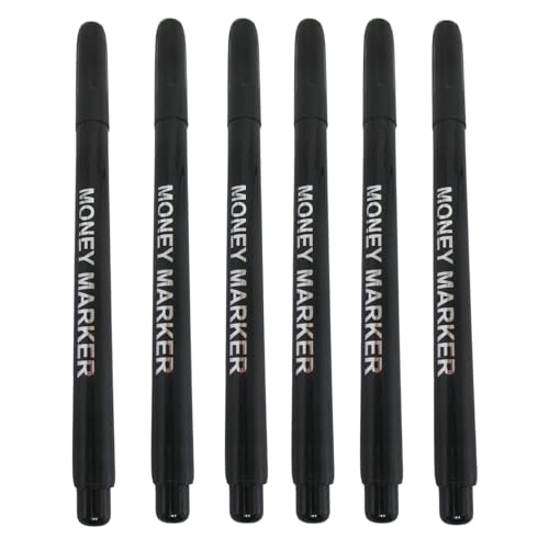 GadgetNestUSA - Counterfeit Money Detector Pen - Fake Bill Detector with Quick Verification Technology - Currency Checker for USD, EUR, RMB - Money Marker - Pack of 6