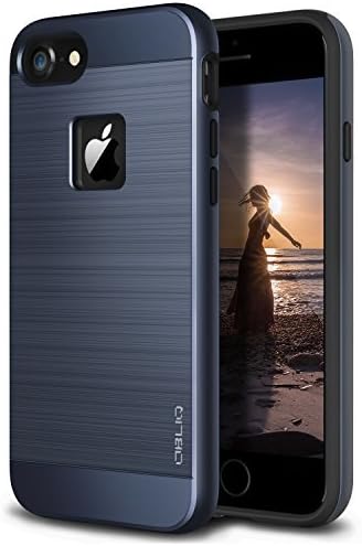 OBLIQ [Slim Meta] Designed for iPhone 8 Case, iPhone 7 [Military Grade Certified] Slim Metallic Brushed Premium Dual Layer Protection for iPhone 8 (Navy Blue)