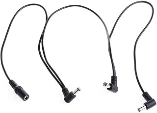 MODOVER 1 to 3-Way Guitar Pedal Power Splitter Cable, Daisy Chain Power Cable DC5521 9V 2A, Right Angle Connector, 2.6 Ft Multi-Link Power Cord