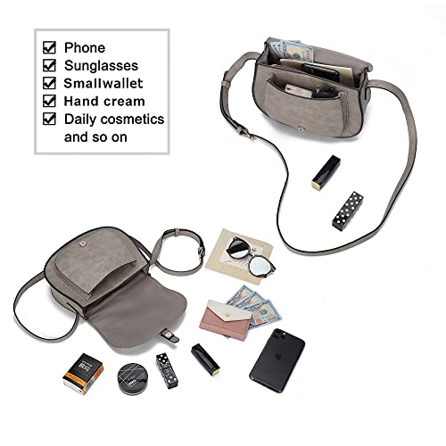 Image of AFKOMST Crossbody Bags for Women,Small Saddle Purse and Boho Cross Body Handbags,Vegan Leather