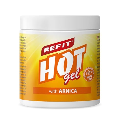 REFIT® Hot Gel Arnika 230 ml – Extra Stark Wärmegel - Intensive Wärmeformel mit Arnika, Kampfer & Rosmarin – Salbe Wirkt Gegen Muskelkater & Gelenke (Für Rücken, Nacken, Füße, Knie)