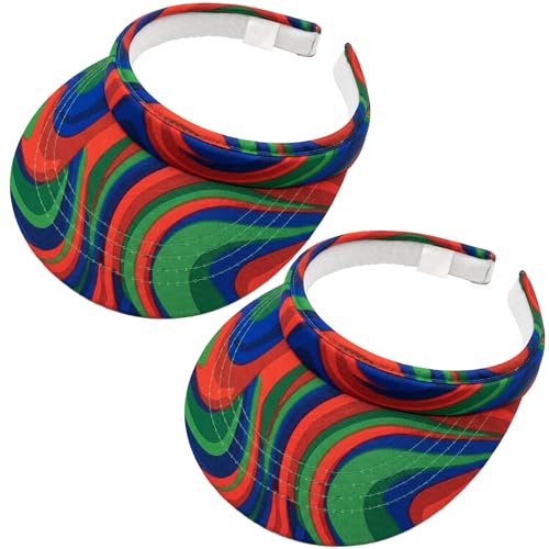 Image of 2 Pack Visor Women Men Sun Hat Clip On Visors Adjustable Sport Wide Brim Cap