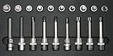 Forro Fit SW-Stahl cabeza hexagonal y maletín con vasos estriados juego de brocas 19 piezas Z 2533-4
