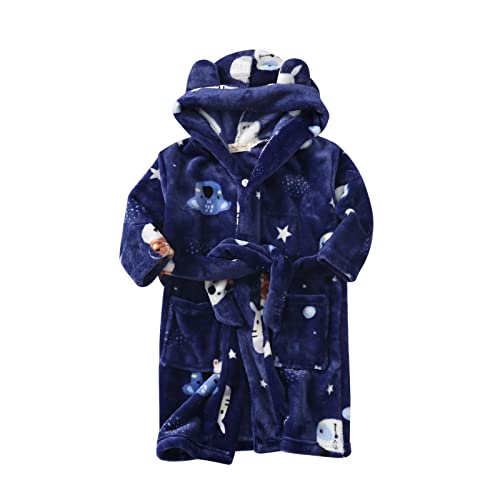 Toddler Kids Baby Boys Girls Robe Suit Cartoon Bathrobes Hooded Warm Flannel 𝐍ight-Robe Clothes Toddler