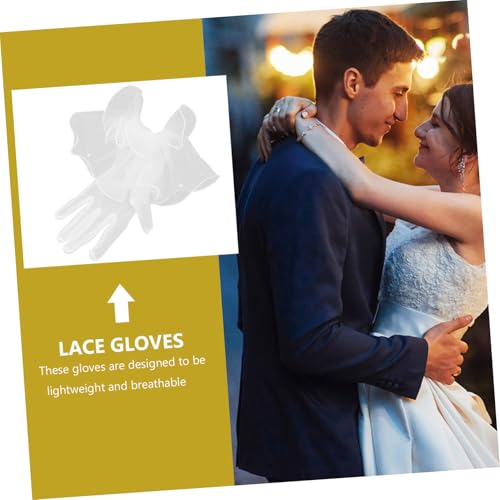Didiseaon 1Pair Elegant White Tulle Gloves for Women Lightweight Sheer Evening Gloves for Weddings Tea Parties and Costumes Comfortable and Breathable Design with Meticulous Craftsmanship3