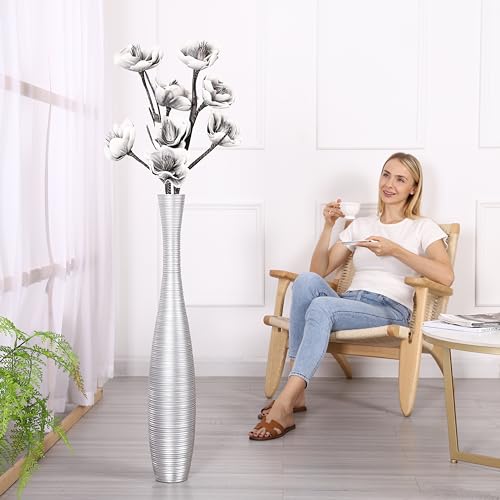 Image of Leewadee Large Floor Vase 34 inches Polyresin for Pampas Grass, Dried Flowers