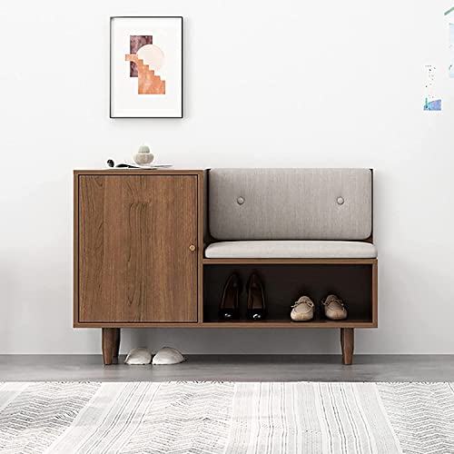 Banco de Entrada, Banco de Zapatos para Sala de Estar, Banco de Zapatos, Taburete de Madera con partición extraíble, gabinete de Almacenamiento de Zapatos con Gran Espacio de almac