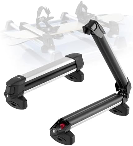 VEVOR Ski & Snowboard Roof Rack, Carry up to 4 Pairs of Skis or 2...