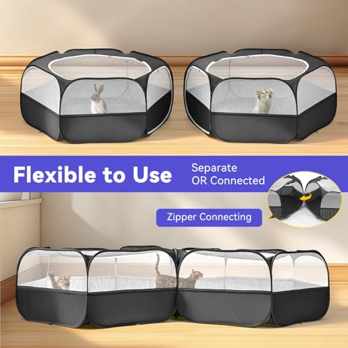 Image of Pawaboo Small Animals Playpen, Large Chick Brooder with Zipper Splicing