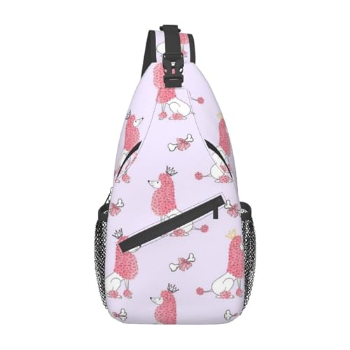 Sac à dos à bandoulière original avec caniches roses, le cadeau idéal et utile