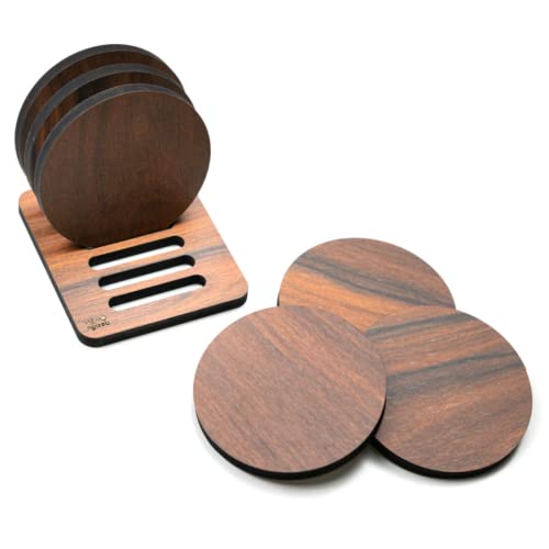 Porta copos de mesa Descanso copo em mdf kit com 6p&ccedil;