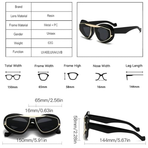 Lunettes de soleil œil de chat rétro avec verres de protection UV400 - 6