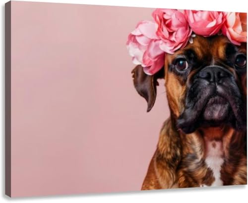 Canvas Wall Art for Living Room Bedroom Cute canine donning