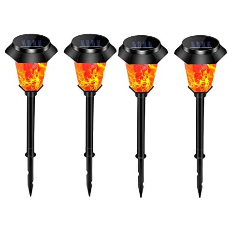 Ailgely Solar Lights for Outdoor Garden, Pack of 4 Safe Energy Saving Solar Landscape Lamp Villa Garden Park Simulated Dynamic Blaze Decoration Outdoor Lawn Lamp Cover