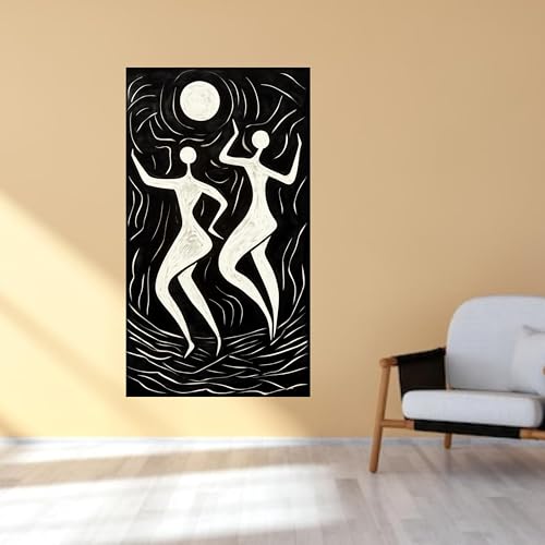Expression artistique Danse au clair de lune tableau minimaliste zen