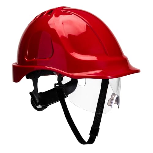 Portwest - Site Safety Workwear Endurance Visor Helmet Red Regular