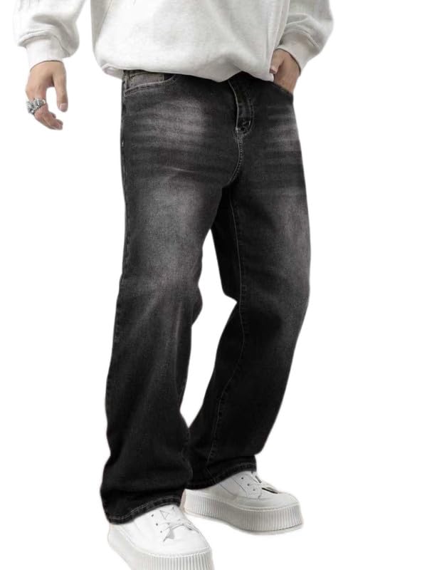 JMIERR Herren Baggy Jeans Weite Jeanshose Y2K Denim Streetwear Raw Jogginghose Loose Fit Männer Hip Hop Jeanspants S-3XL