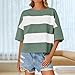 Womens Oversized T Shirts Loose Fit Short Sleeve Tees Crew Neck Striped Color Block Summer Tops Fashion Workout Tee Mint Green