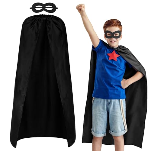 AUYAO Kids Superhero Capes 2Pcs with Mask Fancy Dress Up Child Capes Set