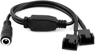 CRJ Electronics DC Power Supply Plug to 2 x 3/4-Pin PC Fan Power