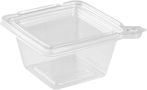 Miniatura 2 de Tamper Tek - Recipientes cuadrados para llevar de 12 onzas, 100 cajas duraderas de ensalada para llevar, a prueba de manipulaciones, congelables,