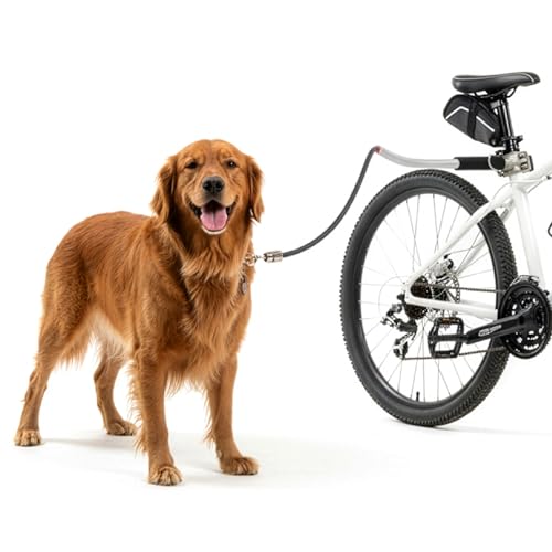 Sherpa Cycleash Hands Free Dog Bike Leash with Shockless TPR Technology - Ultra Light Alloy Construction Ergonomic Design for Safe Cycling with Active Dogs - Sliver One Size